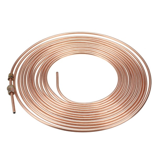 Universal 25Ft Copper Nickel Brake Line Tubing Kit 3/16 OD with 15Pcs Nuts" Carousel 2