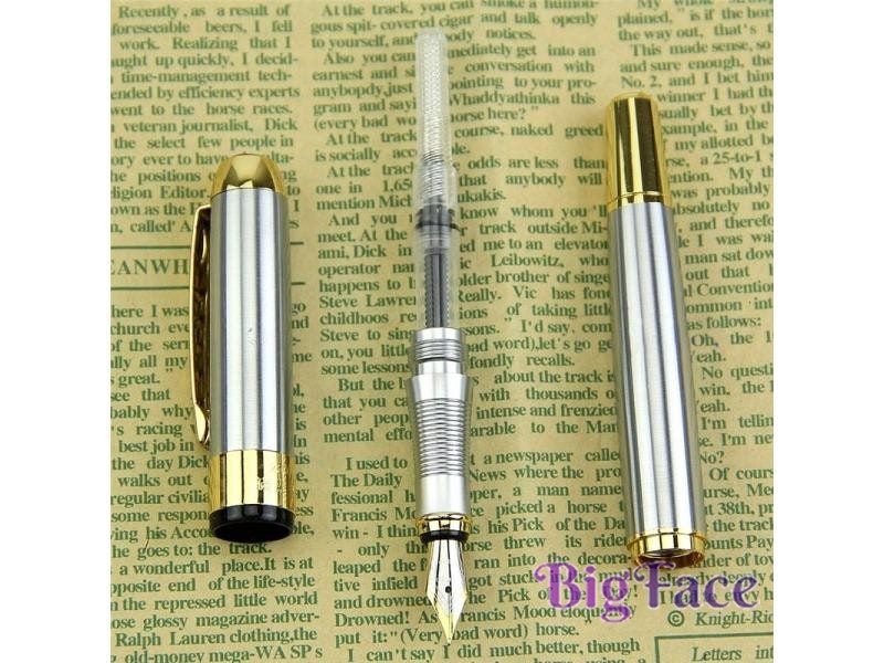New Luxury Brand Noble Golden Silver Stainless Fountain Pen Hot Sale Nib Gift Carousel 2