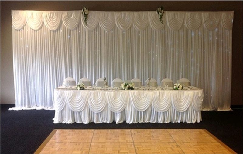 2M X 2M White Stage Background Backdrop Drape Curtain Swags Wedding Party US Carousel 6