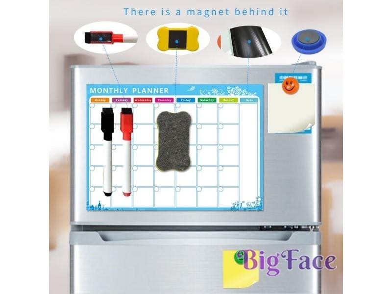 Magnetic Board A3 Monthly Calendar For Kitchen Fridge 42*29.7CM Carousel 1