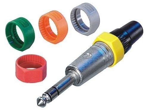 PCR3 :: Neutrik Jack Cord Connector Ring Label NP*C ORANGE Carousel 1