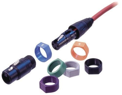 XCR4 :: Neutrik XLR Cord Connector Ring Label YELLOW Carousel 1