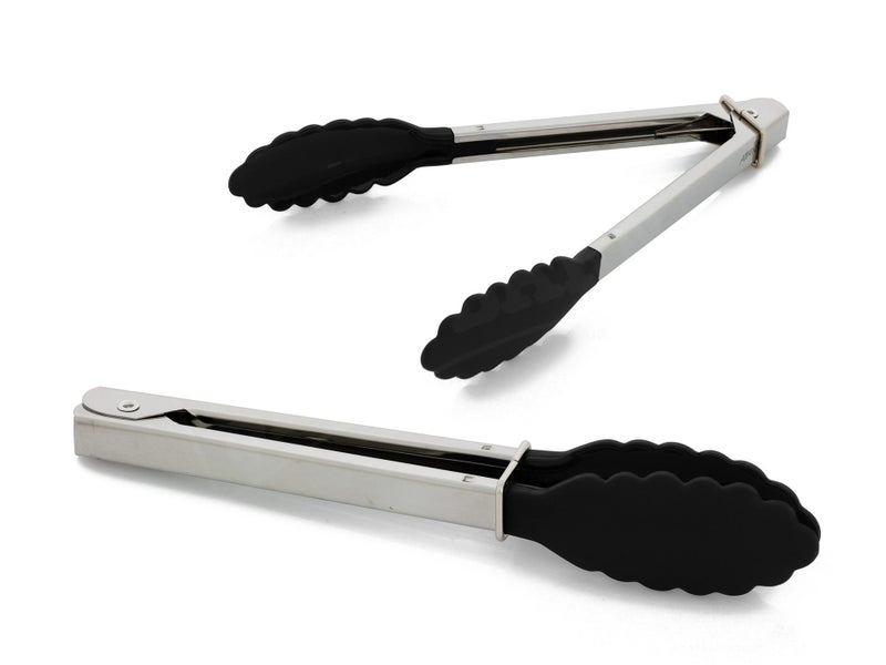 Stainless Steel Tongs with Rubber Grips Black 18cm AVANTI Carousel 2