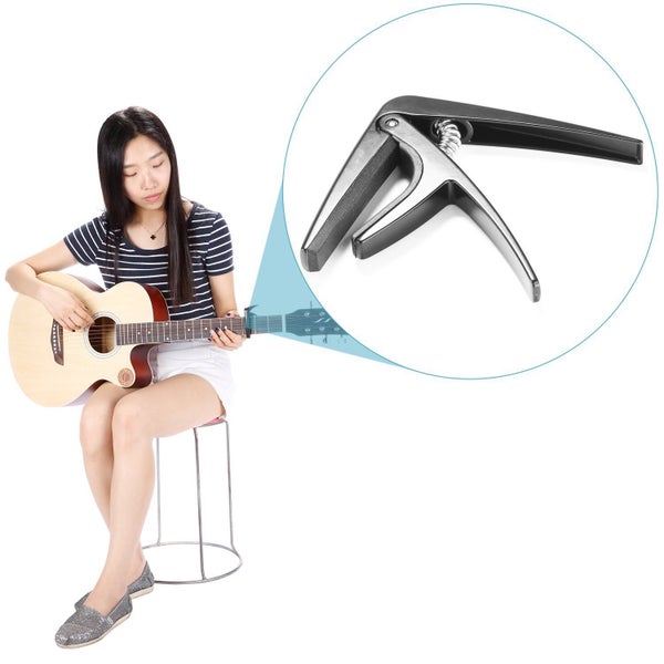 Single Handed Guitar Capo, Specially Designed for Ukulele Banjo Mandolin Black Carousel 1