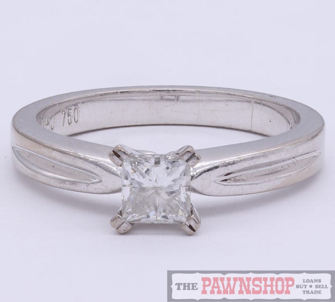 Diamond Solitaire 18ct White Gold Ring Carousel 1