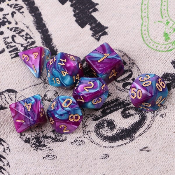 Dungeons and Dragons(DND) dice set Gemini (Blue, Purple) Carousel 1