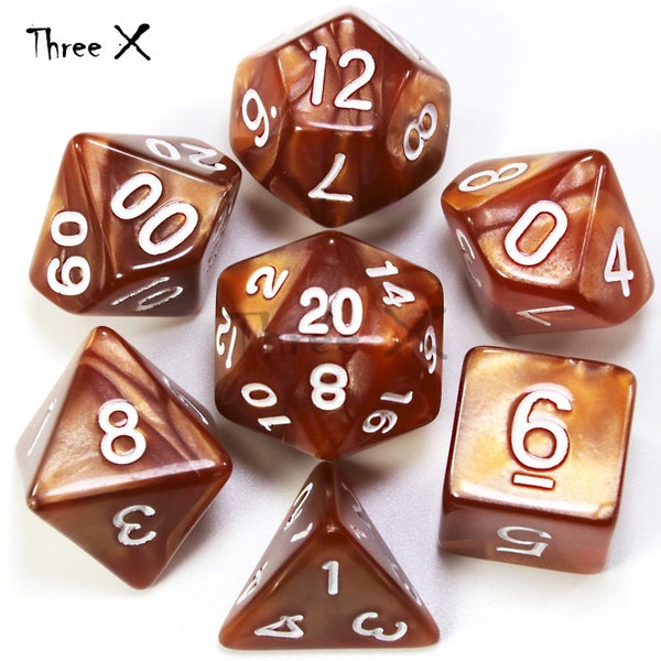 Dungeons and Dragons(DND) dice set Brown Carousel 1