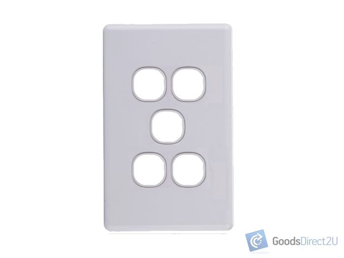 JAJ Ultra Thin Slimline - Blank Plate - 5 Gang Carousel 1