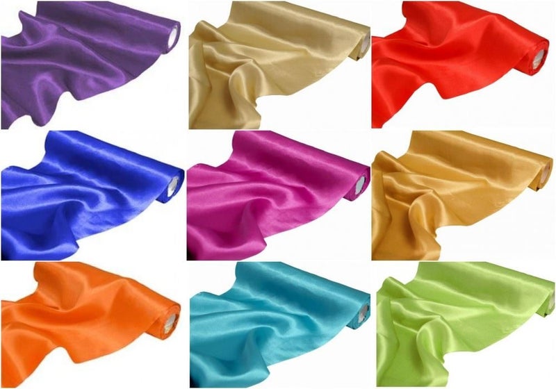 Satin Fabric Roll 30cm wide x 9.14metres - 19 colours! Carousel 1