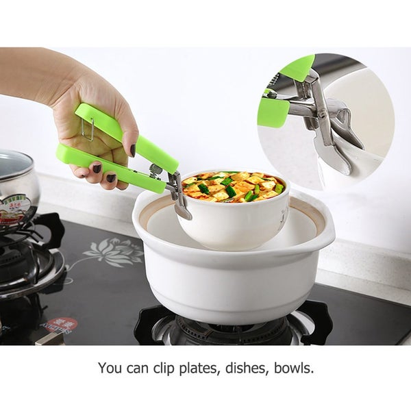 Hot Bowl Holder Dish Clamp Pot Pan Gripper Clip Handle Tongs Kitchen Tools Carousel 2