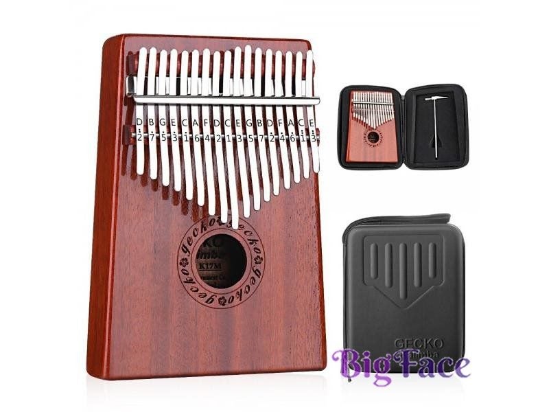 GECKO Kalimba 17 Keys Thumb Piano Builts-in EVA High-performance Protective Bag Carousel 1