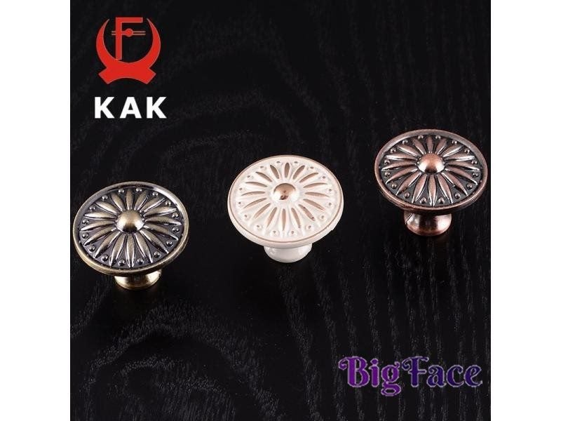 KAK Retro Red Bronze Kitchen Cabinet Knobs Cupboard Door Zinc Alloy Handles Carousel 2