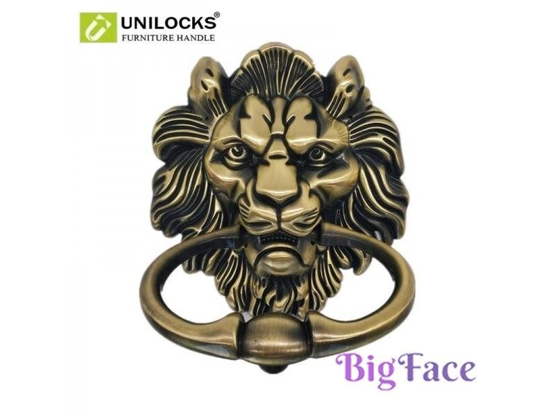 UNILOCKS Antique Lion Door Knocker Lionhead Doorknockers Lions Home Decor Carousel 2