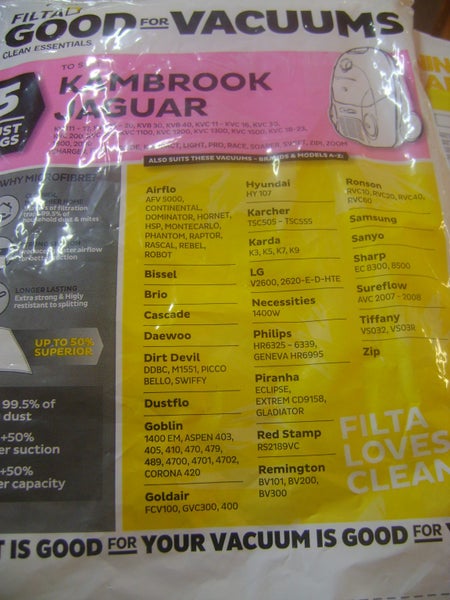 KAMBROOK JAGUAR, SANYO, ETC VACUUM BAGS Carousel 1