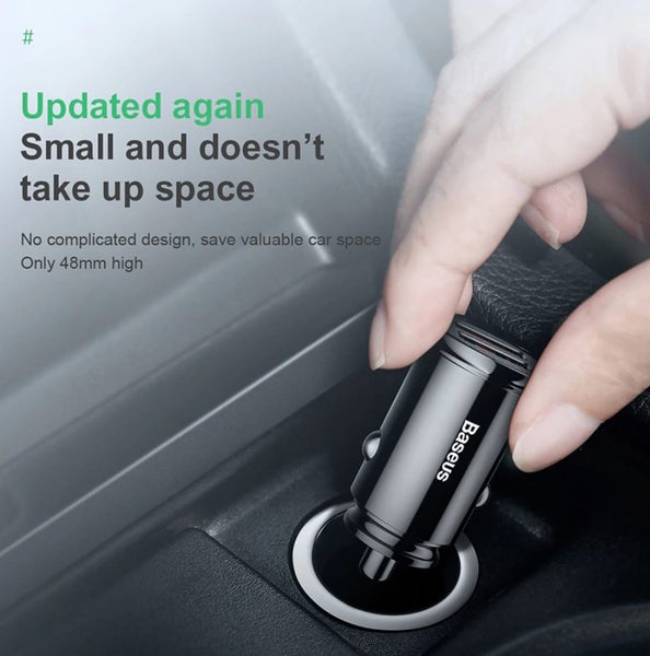 Baseus 30W Quick Charge 4.0 USB-C & USB Dual Car Charger Carousel 2