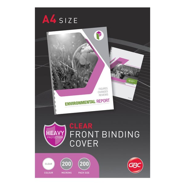 GBC Binding Cover A4 200 Micron Clear Pk200 Carousel 1