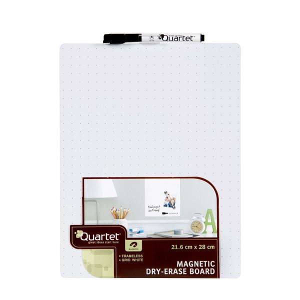 Quartet Whiteboard Magnetic Tile White Grid 216x280mm Carousel 1