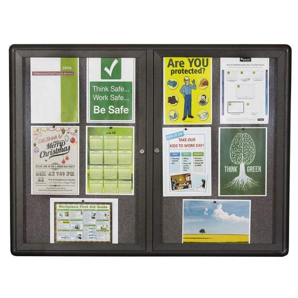 Quartet 2 Door Aluminium Frame Fabric Board 1200x900mm Carousel 1