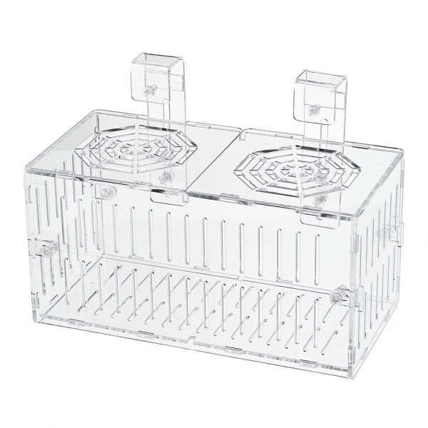 Acrylic Aquarium Fish Tank Guppy Double Breeding Breeder Rearing Box Hatchery Carousel 1
