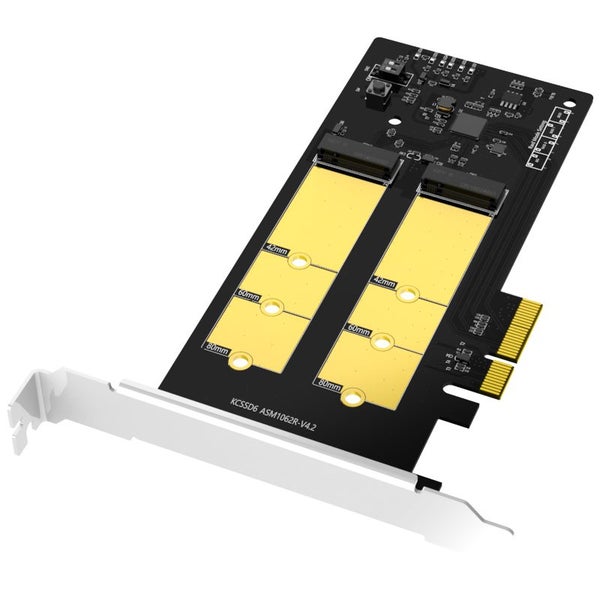 MAIWO KCSSD6Plus Dual Disk RAID Array M.2 SSD Converter Card PCI-E X4 to SATA Ex Carousel 1