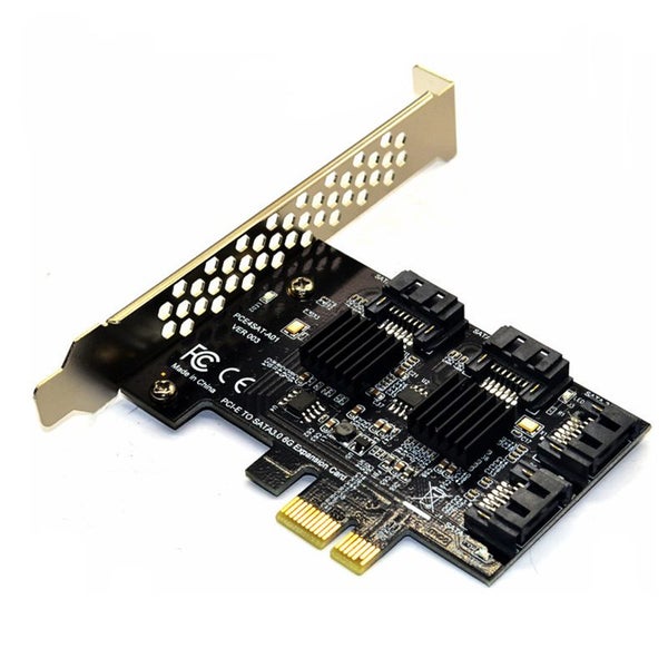 ITHOO PCE4SAT-A01 4 Ports SATA3.0 SSD IPFS Hard Disk Adapter PCI-E Expansion Car Carousel 5