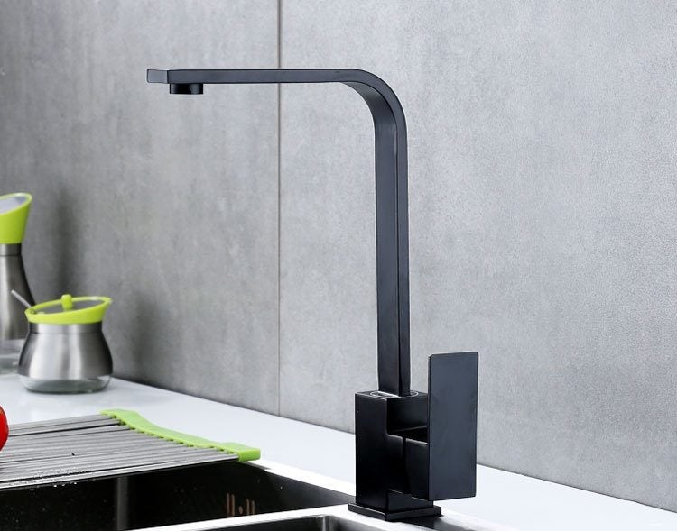 SALE Kitchen Sink Mixer - Square Series MB01 -Black Carousel 1