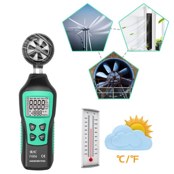 Digital Anemometer Portable Anemometro Thermometer Wind Speed Gauge Meter Carousel 1