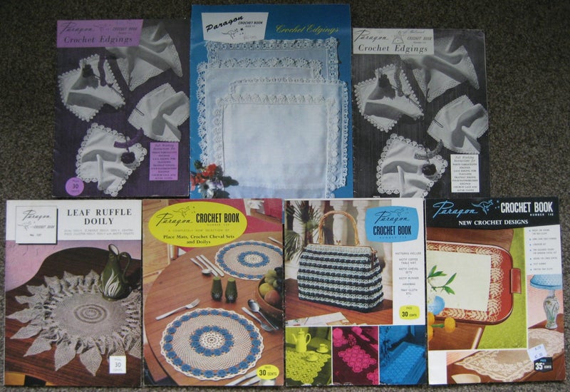 Paragon CROCHET PATTERNS Tablecloths Place mats Doily BOOK Carousel 1
