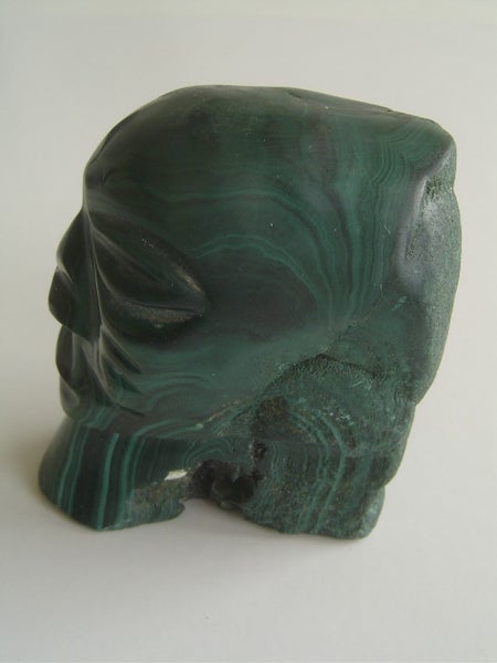 Malachite African Folk Art Masks x 3 + Carved Head Carousel 13