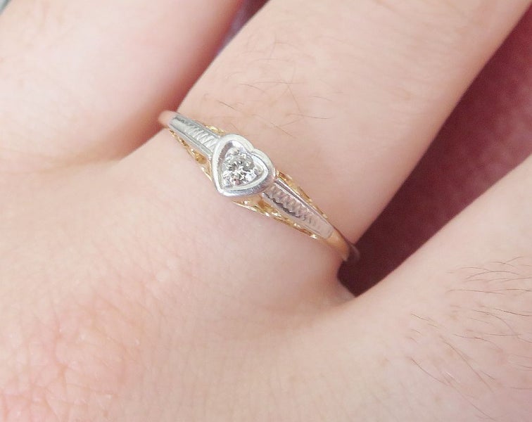 Art Nouveau 18ct Handmade Diamond Solitaire Carousel 2