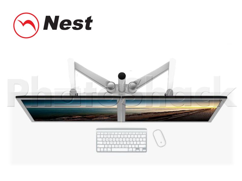 Dual Arm Mount for 23" LCDs - SILVER Carousel 2