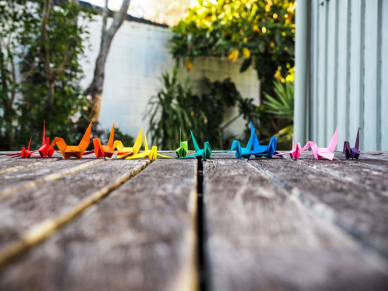 High Quality Paper Cranes Origami Rainbow Cranes Carousel 1