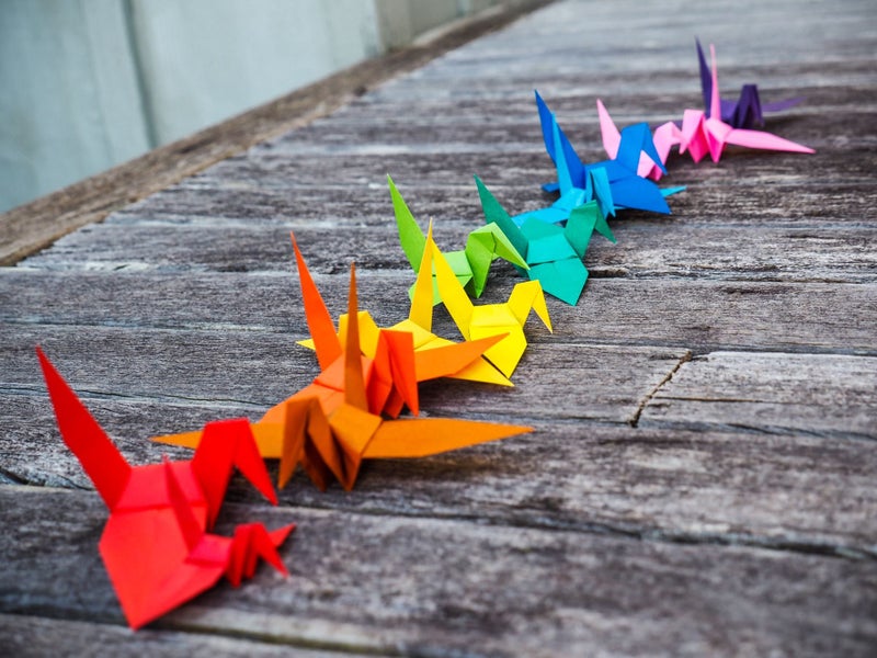 High Quality Paper Cranes Origami Rainbow Cranes Carousel 4
