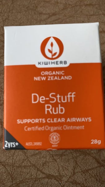 ONLY 1 LEFT!! 3pck Kiwiherb's Organic De-Stuff Rub (28g) Carousel 2