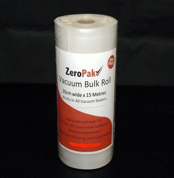 **ZEROPAK**VACUUM ROLL FILM**20cm wide x 15m BULK ROLL ** Carousel 1