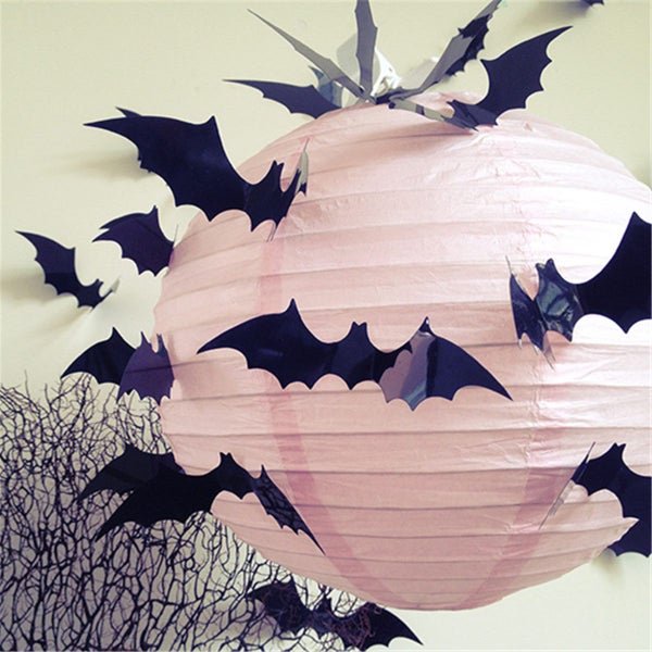 12pcs Halloween 3D Black Bat Wall Sticker Halloween Party Home Decor Sticker Carousel 2