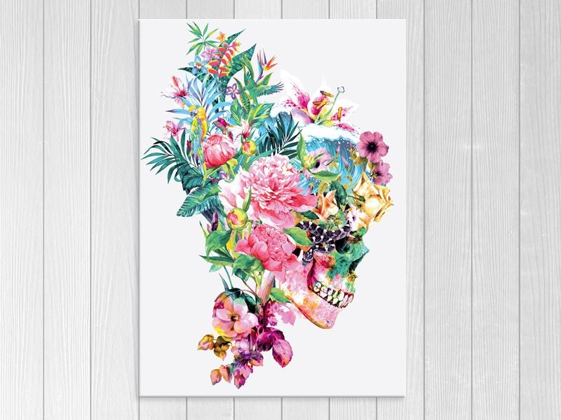 Skull - Flowers - Abstract - Contemporary Art - Art Prints Carousel 1