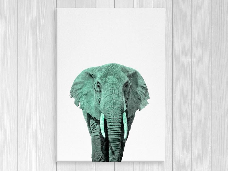 Elephant - Green - Animal - Contemporary Art - Art Prints Carousel 1