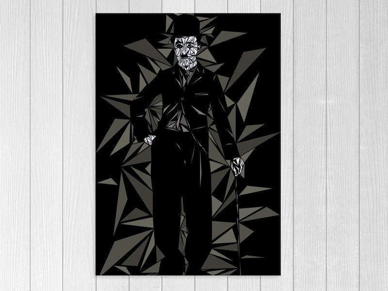 Abstract - Charlie Chaplin - Geometric - Retro - Art Prints Carousel 1