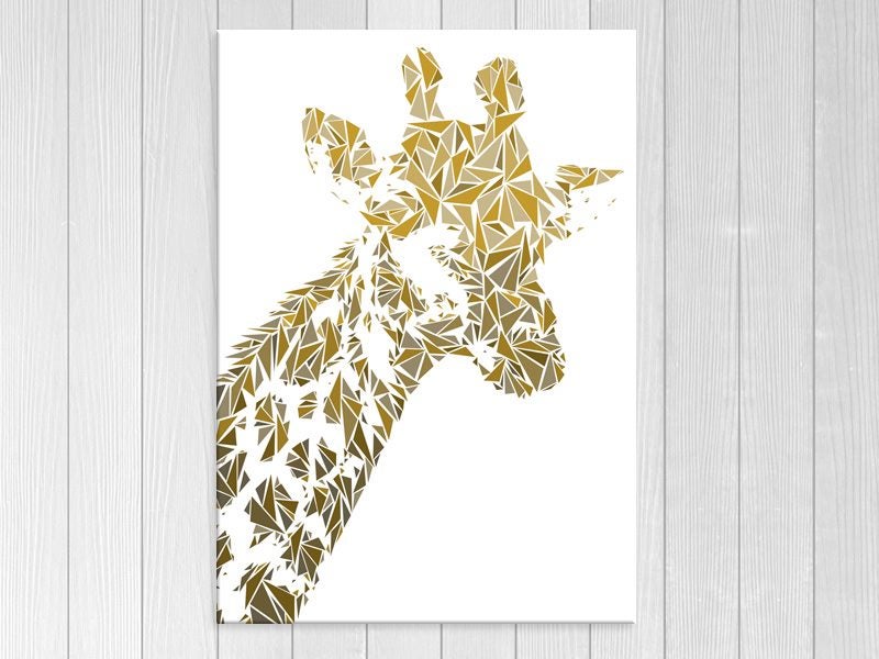 Giraffe - Geometric - Contemporary Art - Animal - Wall Art Carousel 1