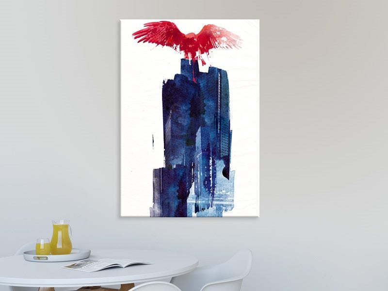 Red Bird - Blue - City - Abstract - Pop Art - Art Prints Carousel 2