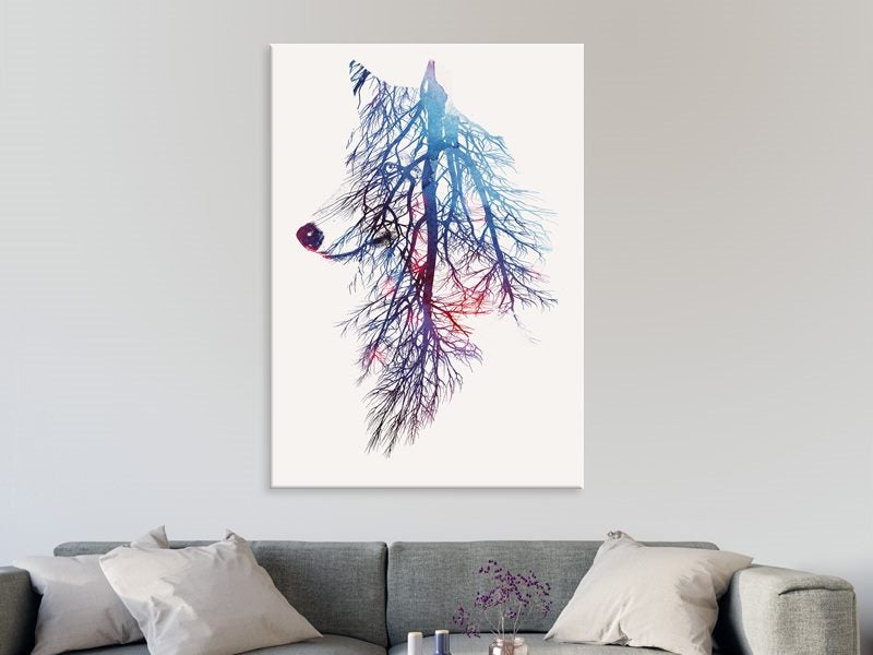 Abstract - Wolf - Pop Art - Blue - Red - Animal - Wall Art Carousel 2