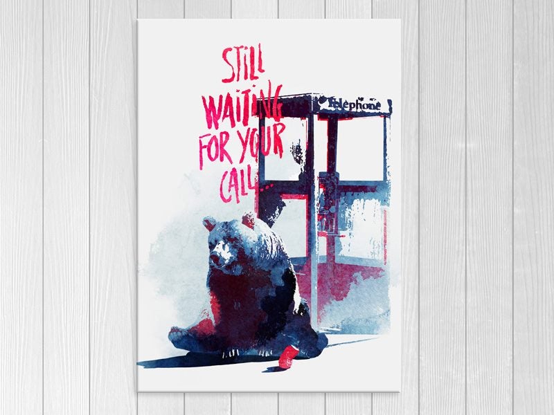 Bear - Pop Art - Animal - Blue, Red - Graffiti - Art Prints Carousel 1