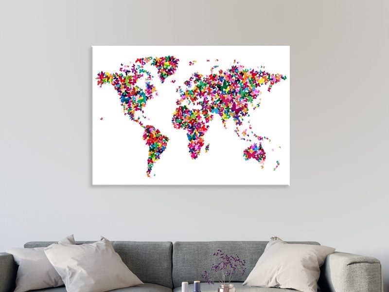 Butterfly World Map - Art Prints - Contemporary - Colourful Carousel 2
