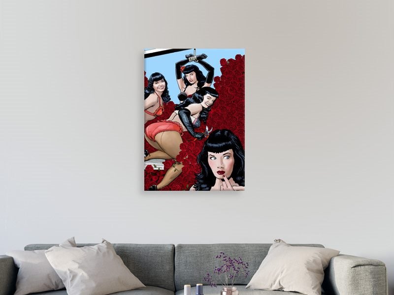 Pop Art - Red Roses - Bettie Page - Pin Up - Retro, Vintage - Art Prints Carousel 2