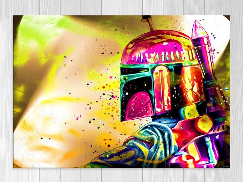 Star Wars - Boba Fett - Kids Art - Pop Art - Colourful - Art Prints Carousel 1