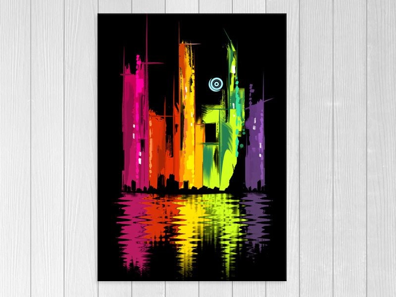 Pop Art - Colourful - Abstract - City Skyline - Wall Art - Art Prints Carousel 1