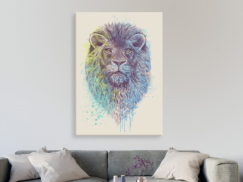 Lion - Pop Art - Blue, Yellow, Green - Graffiti Art - Animal - Art Prints Carousel 2