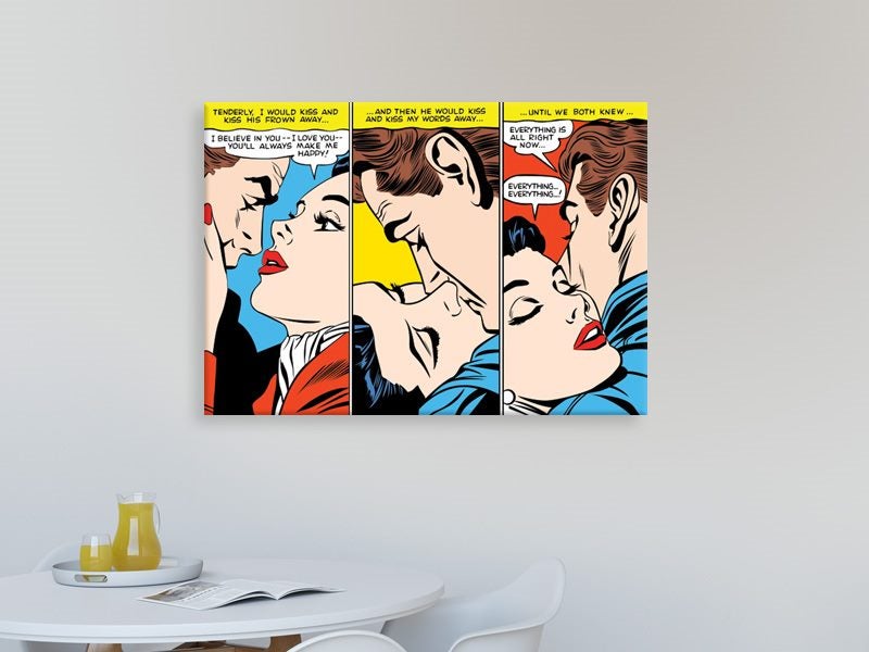 Pop Art - Comic Art - Love - Kiss - Colourful - Wall Art - Art Prints Carousel 2