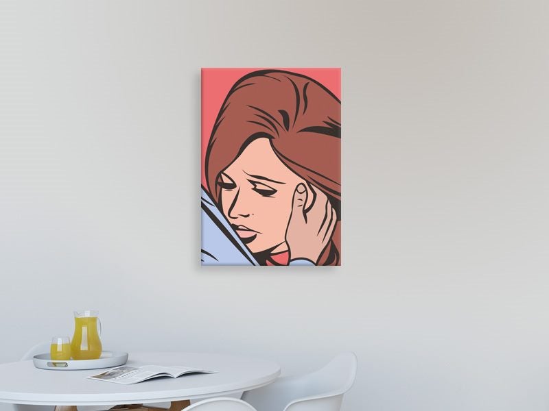 Pop Art - Lady - Woman - Blue - Orange - Red - Wall Art - Art Prints Carousel 2